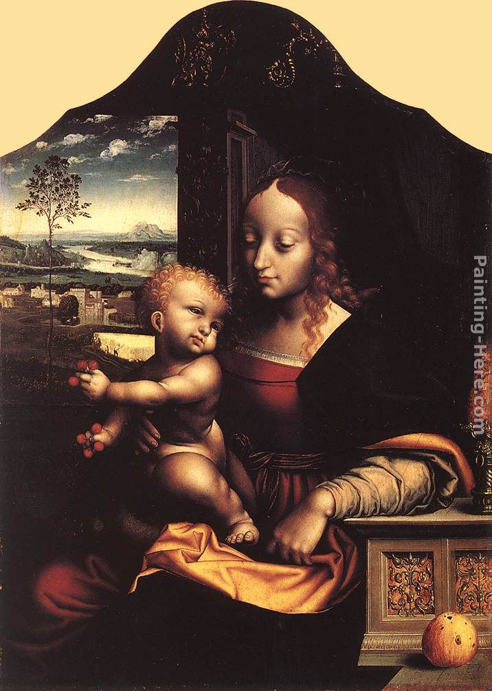 Virgin and Child painting - Joos van Cleve Virgin and Child art painting
